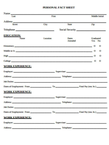 Blank Personal Data Sheet Form Template 📝 Get IRS Form Personal Data Blank Personal Data Sheet Form Template 📝 Get IRS Form Personal Data